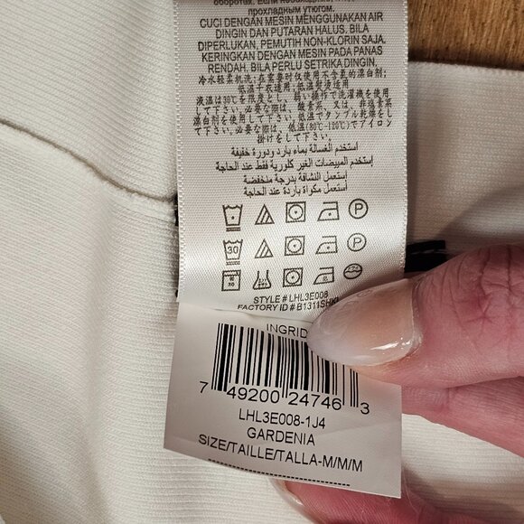 BCBGMAXAZRIA Ingrid A-Line Skirt White Fit & Flair Stretchy Skirt Sz M - Picture 3 of 3